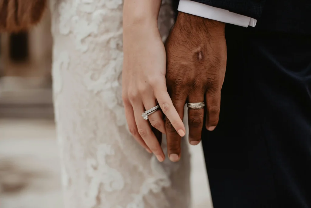couple White Gold Diamond Wedding Band