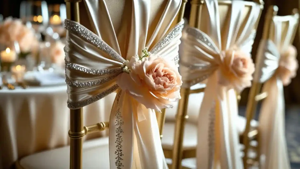 floral wedding decor packeges chairs 