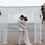 couple hug at beach