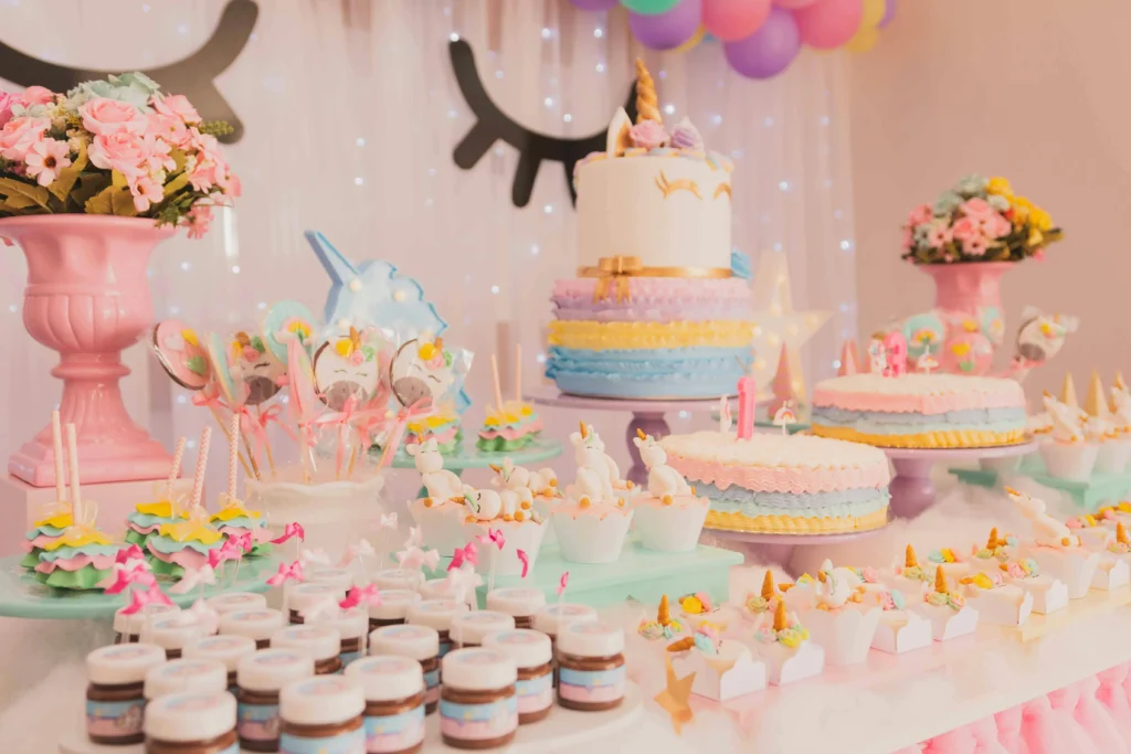 modern wedding cake on table