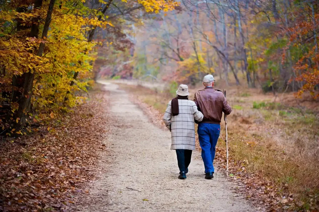 old couple walking