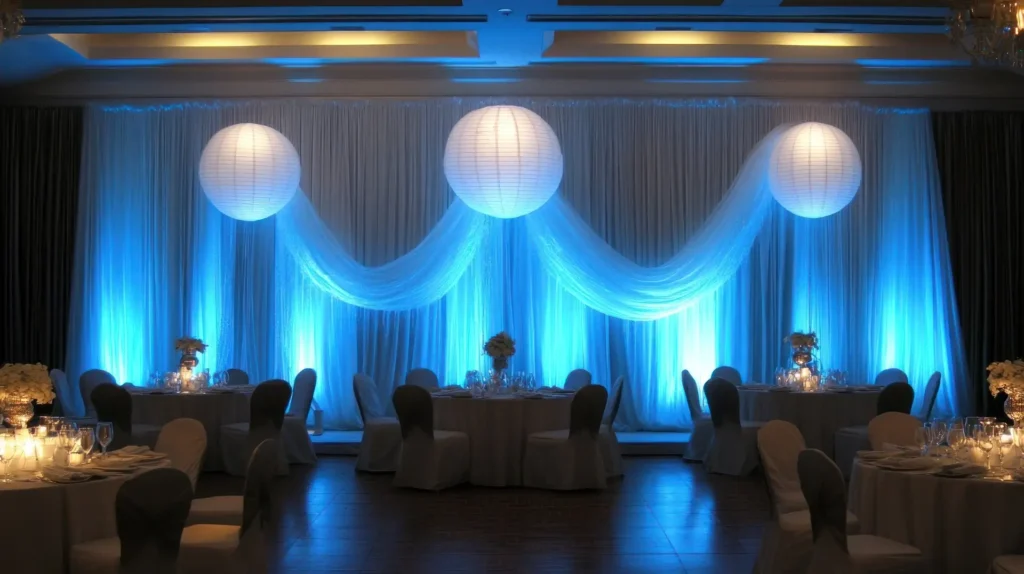dark theme wedding hall