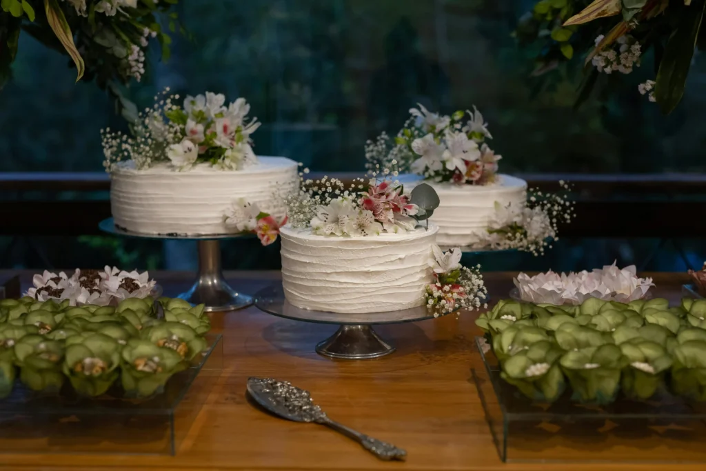 wedding cake on table