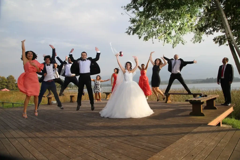 every one enjoying  destination wedding