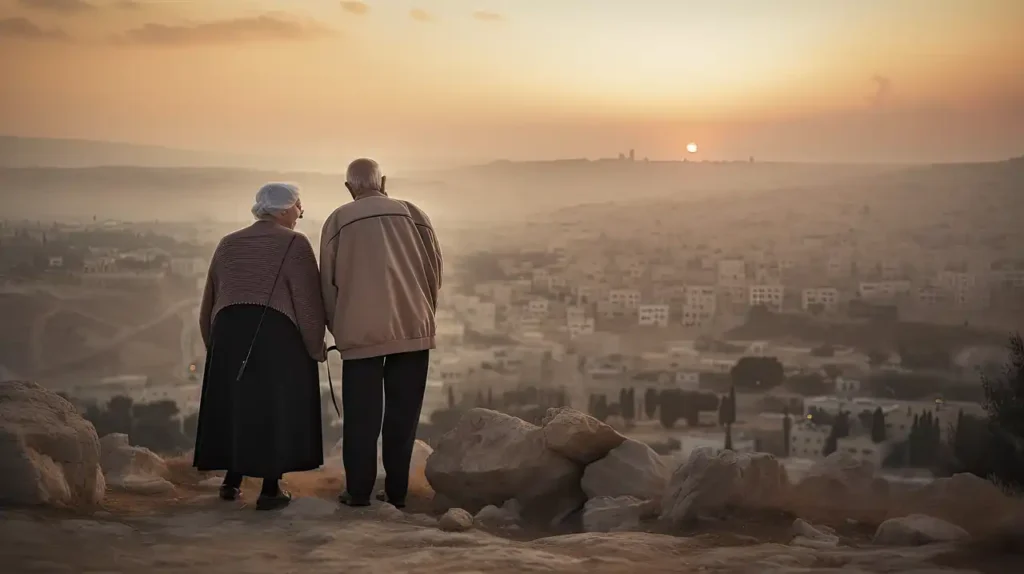 50th anniversary couple seeing sunset