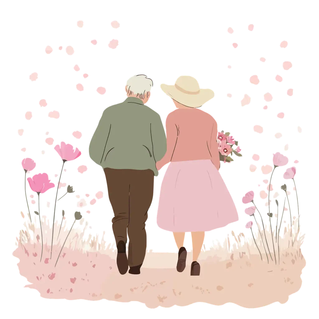 old couple illustration