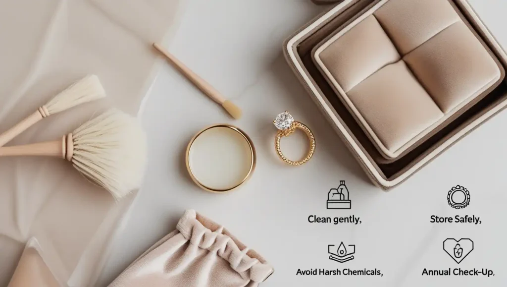 care for the wedding rings
