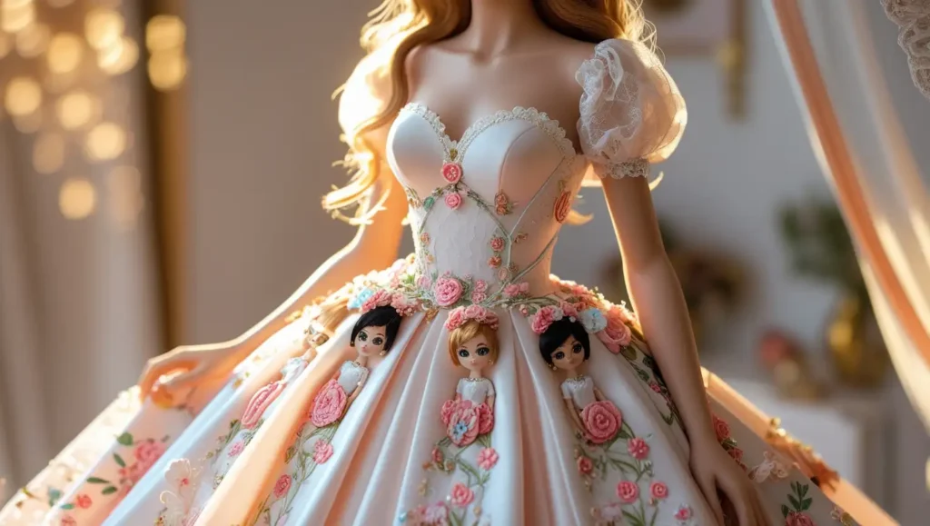 labubu doll wedding dress bride