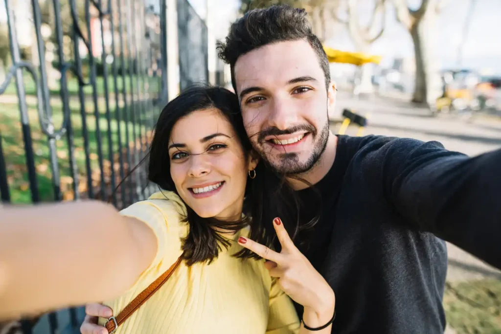 couple taking selfie