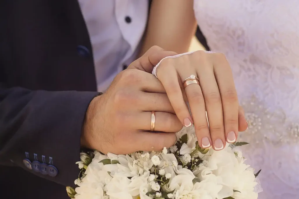 holding hands at engagement