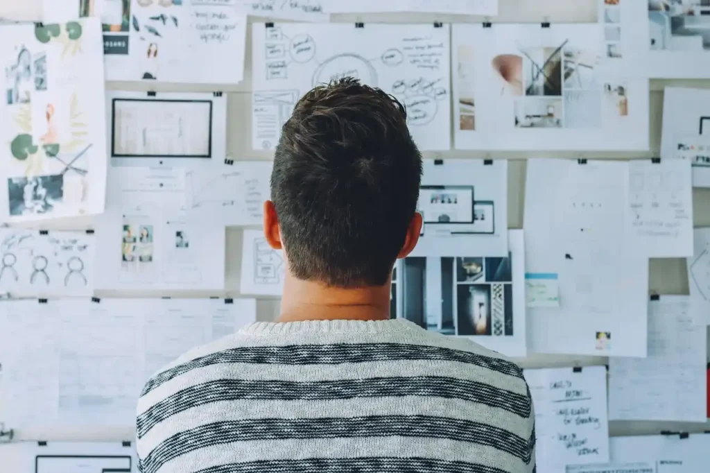 man thinking where to start wedding planning