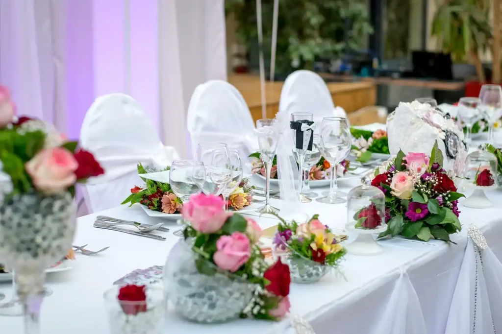 flowers at wedding reception