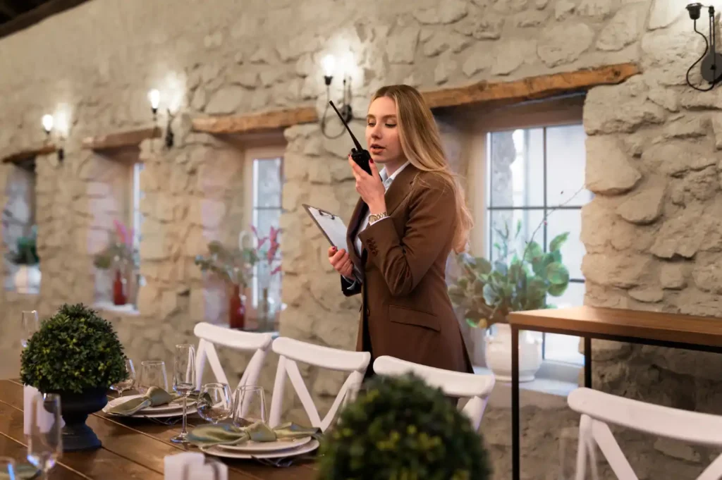 wedding planner at wedding reception